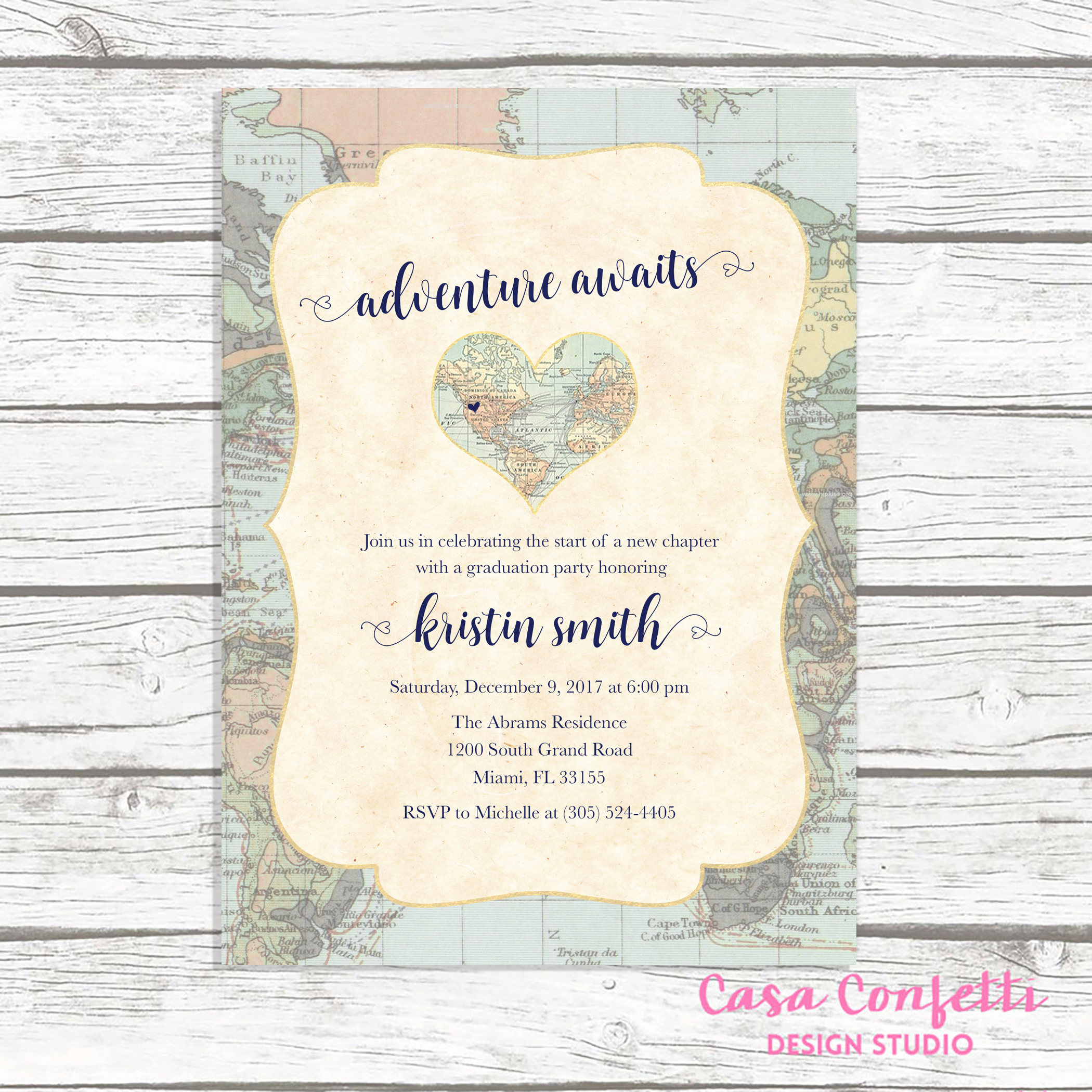 map travel graduation party invitation adventure awaits graduation