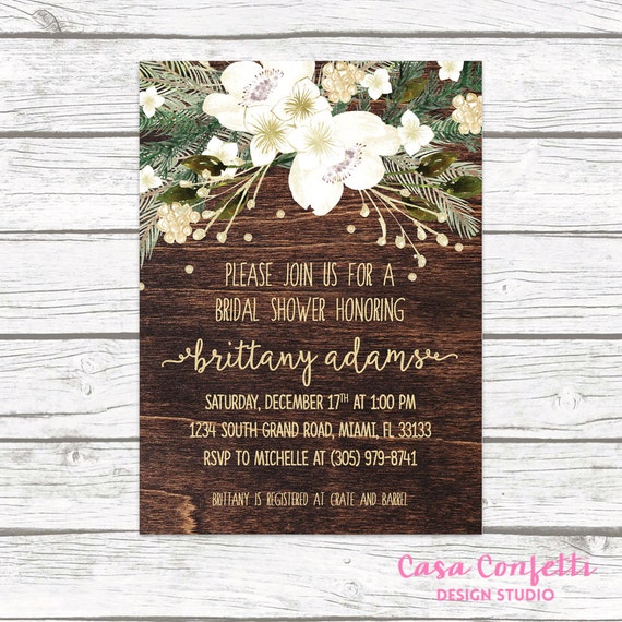 christmas bridal shower invitation rustic bridal shower etsy rustic bridal shower invites
