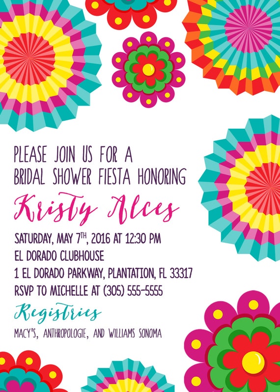 Fiesta Bridal Shower Invitation Fiesta Invitation Mexican Etsy