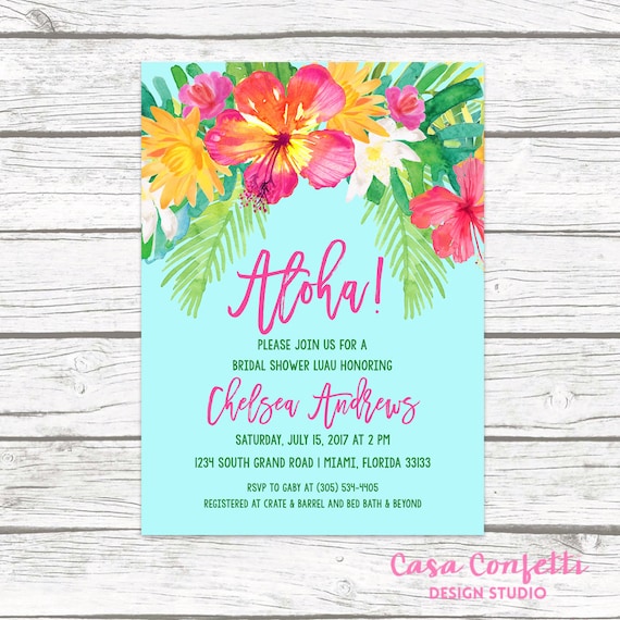 luau bridal shower invitation tropical bridal shower etsy hawaiian bridal shower invitations