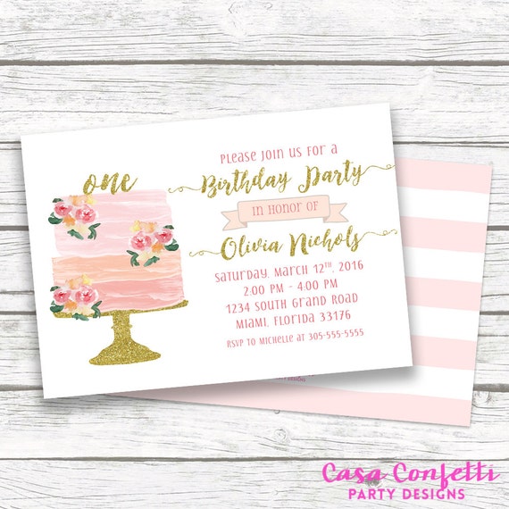 Custom Printable Girls Birthday Any Age Boho Floral Feathers Pink Gold Confetti Custom Printable Girls Birthday Any Age Boho Floral Feathers Pink Gold Confetti