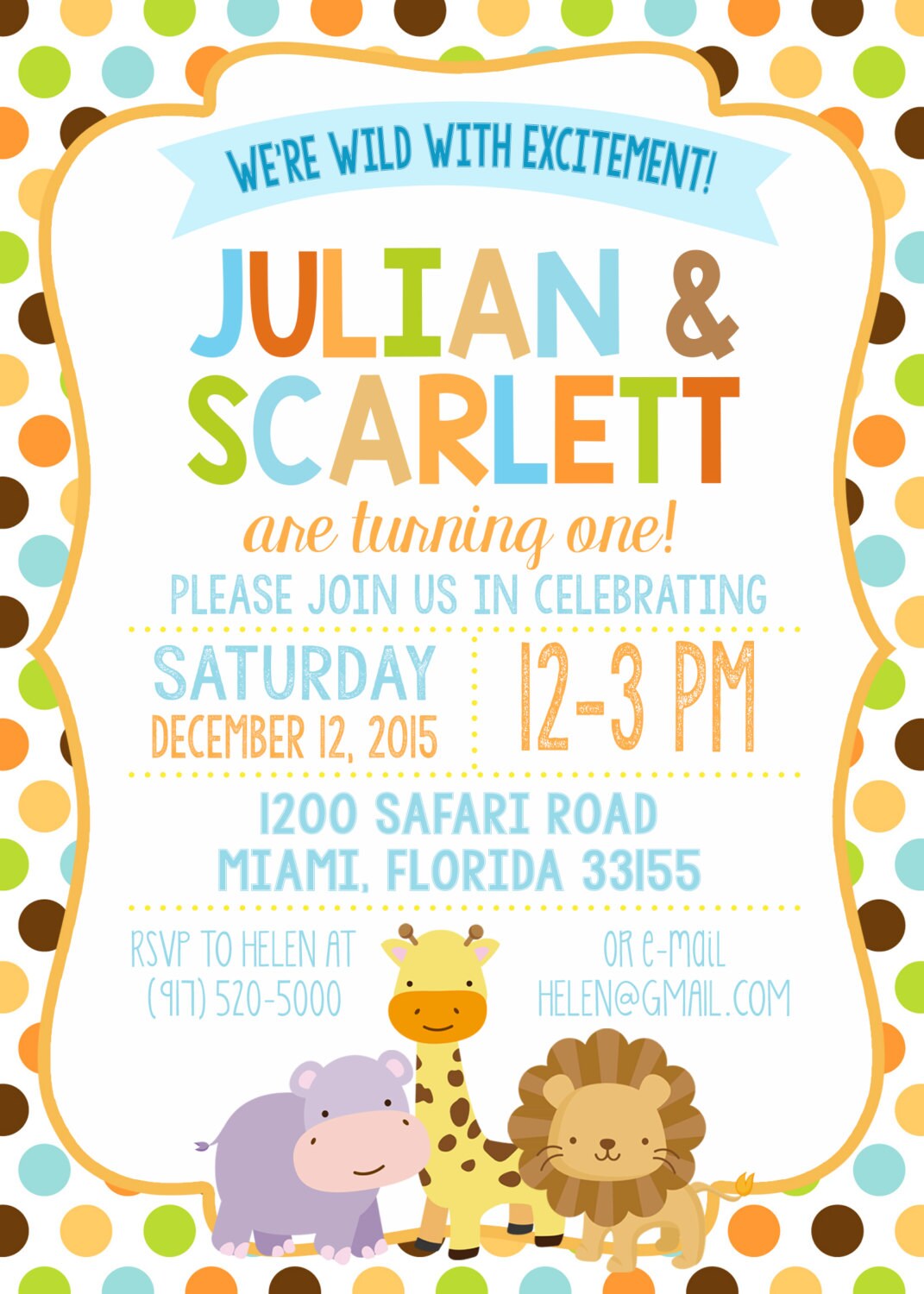 twin jungle safari birthday party invitation boy girl twins monkey jungle safari birthday invitations