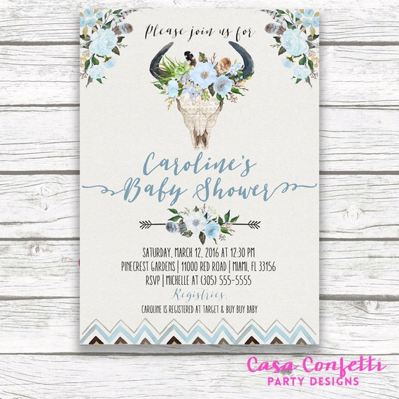 boho baby shower invitations boy