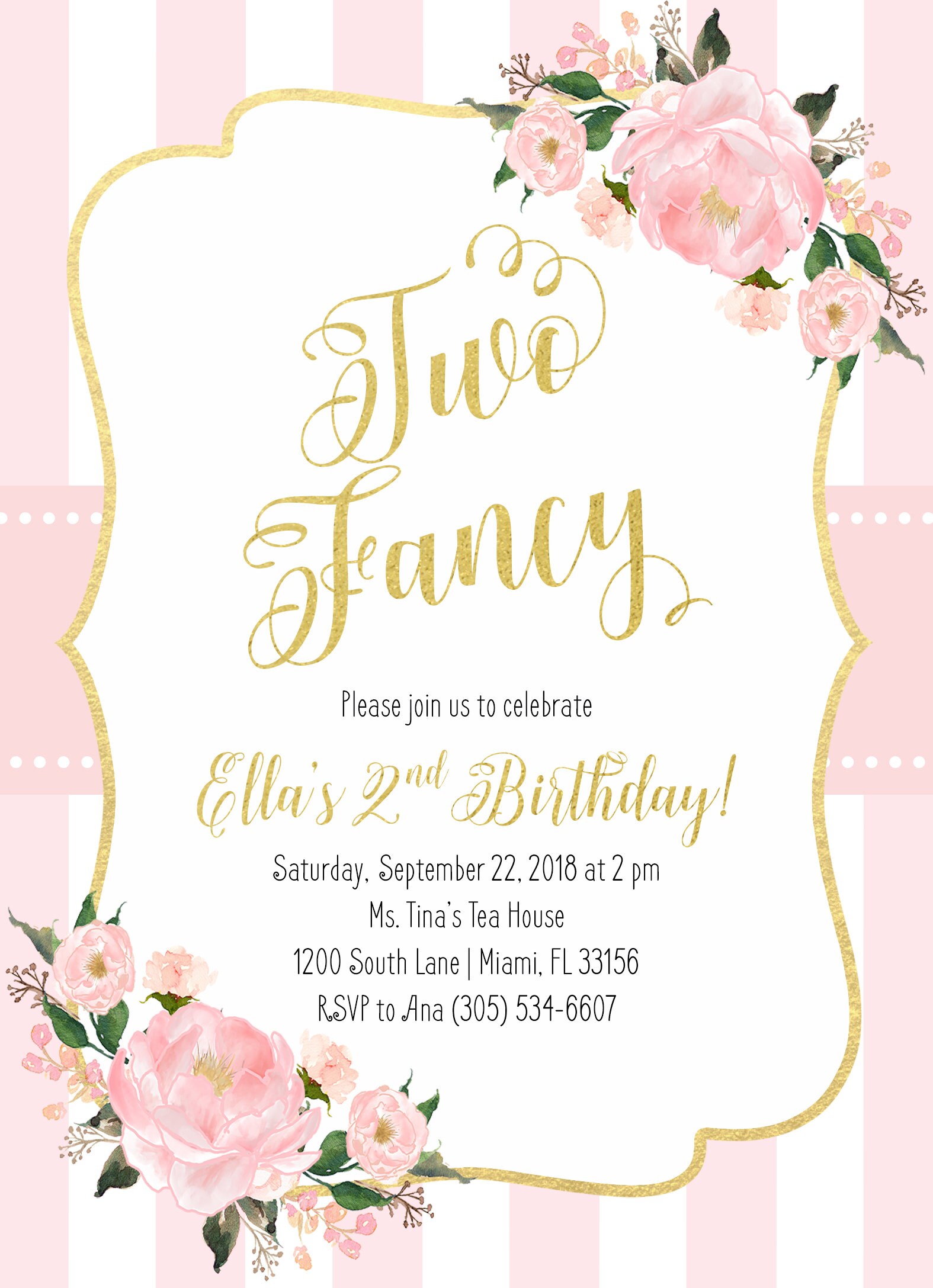 two fancy birthday invitation second birthday invitation tea fancy party invitations