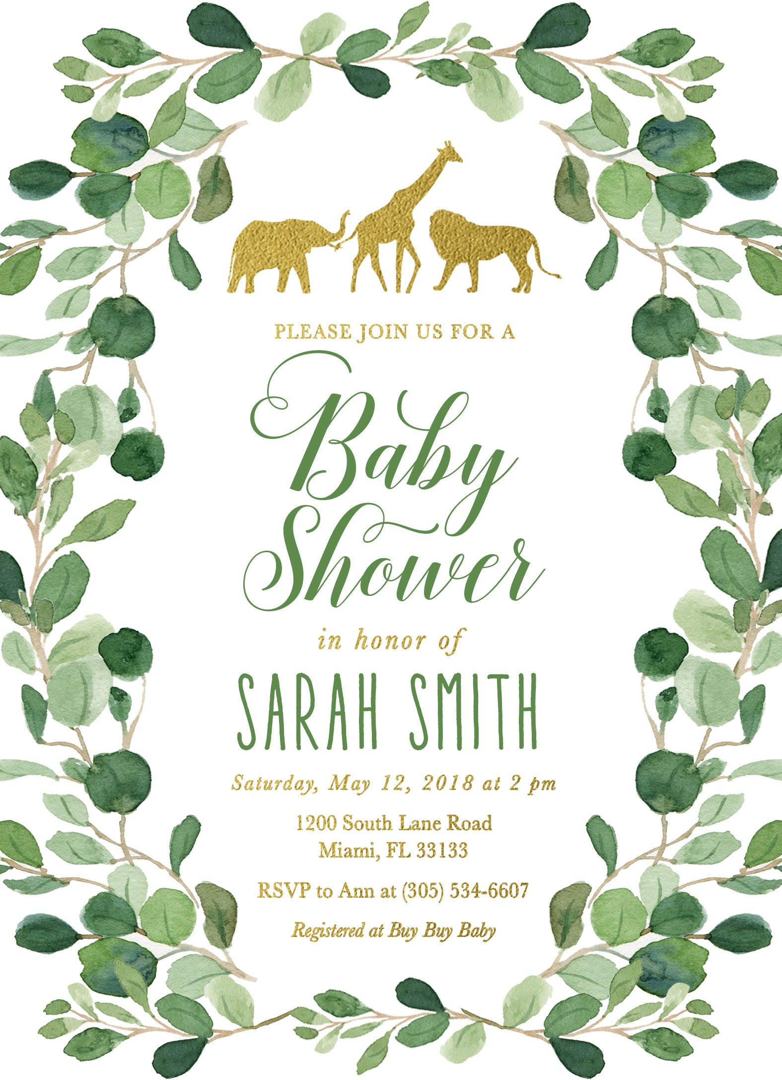 Diy Safari Baby Shower Invitations : Safari Baby Shower Invitation ...
