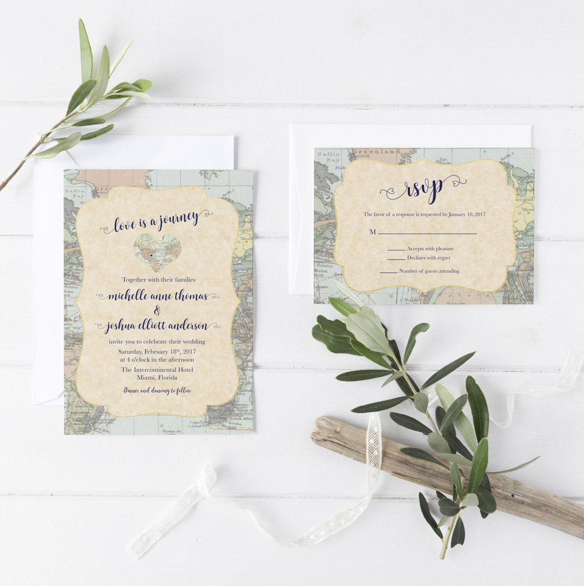 Destination Wedding Invitation Travel Wedding Invitation Map