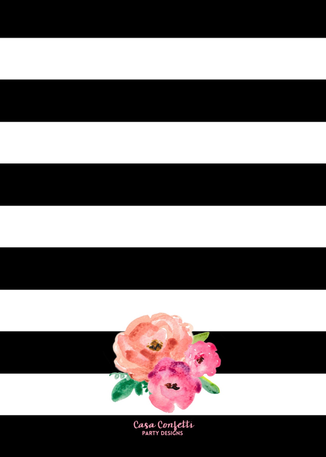 bridal shower invitation floral black amp white stripe black and white invitation
