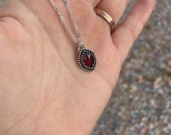 3-4MM 925 Sterling Silver Natural Hessonite garnet Faceted Bead Necklace Jewelry 3-4MM 925 Sterling Silver Natural Hessonite garnet Faceted Bead Necklace Jewelry