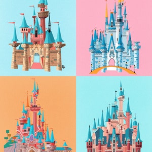 Disney Parks Castles Inspired Print