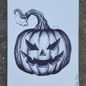 オリジナルアート - 手描きのカボチャのハロウィーンアート