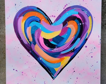 Original Abstract Acrylic Art - Heart