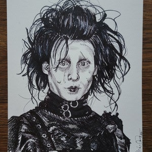 オリジナルアート - 手描きのエドワード シザーハンズのハロウィーンアート