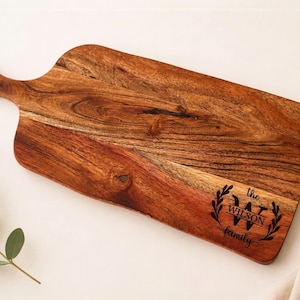 Personalised Cheese Board | Engraved Charcuterie Serving Platter | Wedding Birthday Housewarming Gift For Family