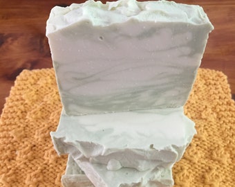 Sage Lemongrass, Handmade, Cold Process Soap, Fresh Scent, Beautiful Light Green Swirls