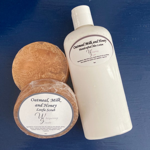 Oatmeal Milk and Honey Loofa Scrub and Lotion Combo! A Very Popular Loofa Soap Now with Matching Lotion that Smells Equally Great!
