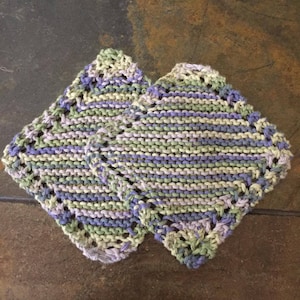 Cotton Knit Coasters, Hand Knit, Highly Absorbent Coasters, 100% Cotton, All Natural