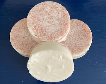Himalayan Pink Sea Salt Scrub Bar: Goat Milk Soap, Citrus Floral Scent