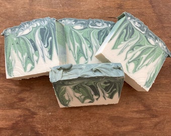 Candied Spruce! Pleasantly Sweet Pine Scented Soap with Beautiful Green Swirls and a Delightful Lather
