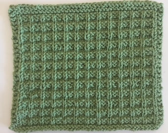 Knit Cotton Washcloth: All Natural Chutes and Ladders Pattern