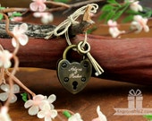 Personalized Custom Engraved Antique Mini Love Lock - Engraved Padlock, Wedding, Gift, Anniversary, Proposal