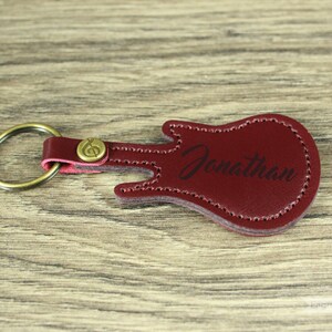 Custom Personalized Leather Guitar Pick Case - 18 Slots, Keychain, With Name/Photo For Musician Gifts