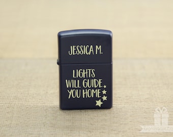 Blue Personalized Engraved Zippo Lighter