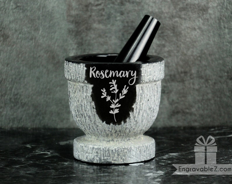 Personalized Custom Engraved Mortar and Pestle Textured Gray - Etsy UK