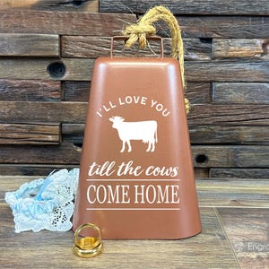 Engraved Cow Bell - Personalized Custom Wedding Gift and Décor