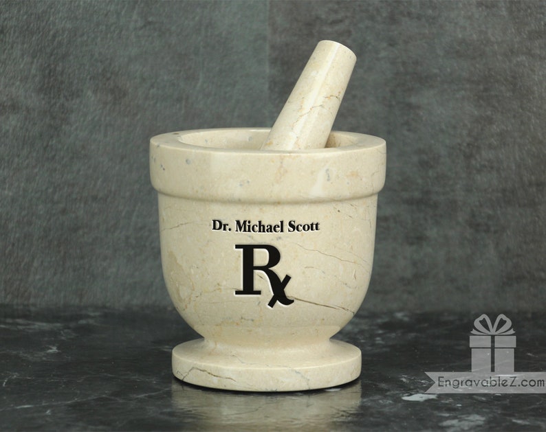 Custom Engraved Mortar and Pestle White Marble Etsy