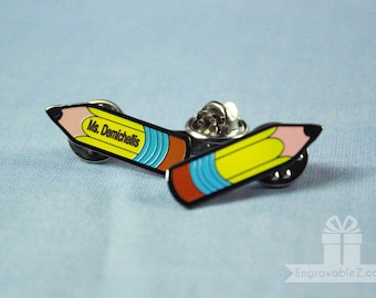 Teachers Pin | Personalized Custom Engraved Enamel Brooch