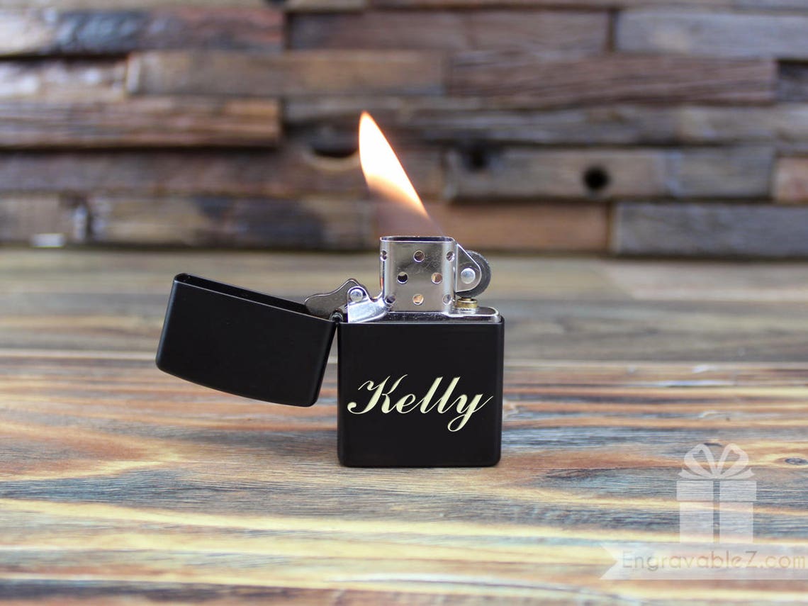 Black Custom Engraved Zippo Lighter Etsy