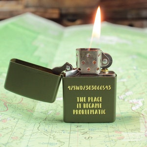 Green Personalized Engraved Zippo Lighter