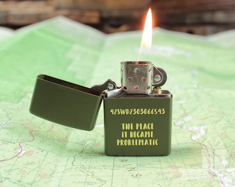 Green Personalized Engraved Zippo Lighter