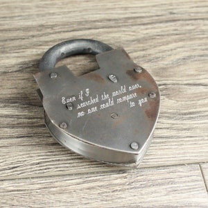 Personalized Custom Hand-Forged Love Lock Silver Engraved Padlock, Wedding, Gift, Anniversary, Proposal image 10