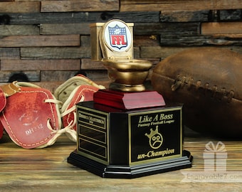 Personalized Fantasy Football Trophy - The Flusher