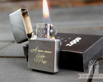Silver Custom Engraved Zippo Lighter
