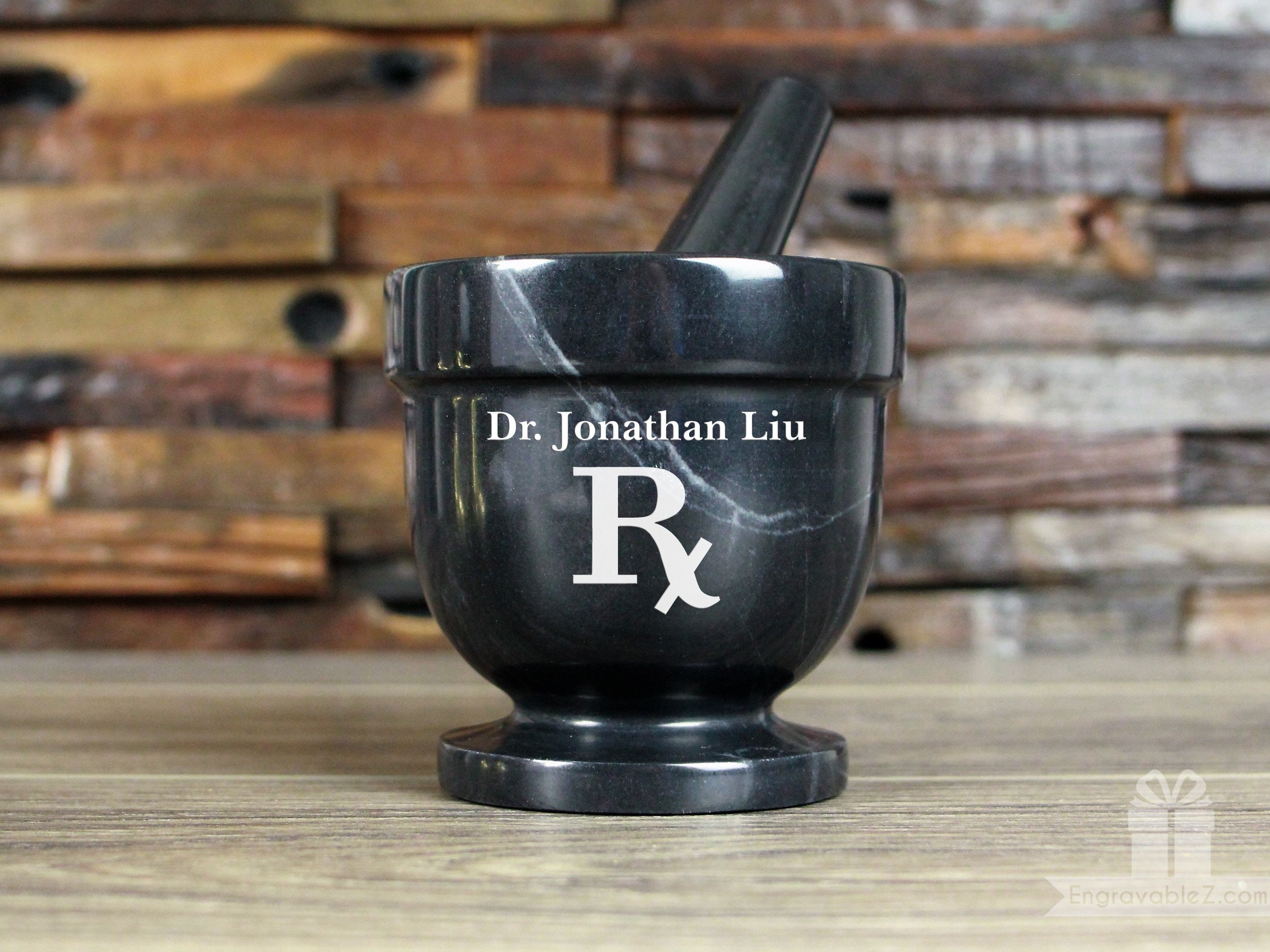 Custom Engraved Mortar and Pestle Set Black Marble - Etsy