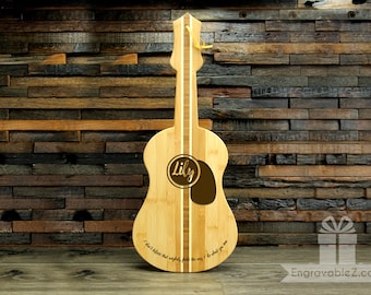 Personalized Custom Engraved Guitar - Bamboo Cutting Board/Decorative Piece