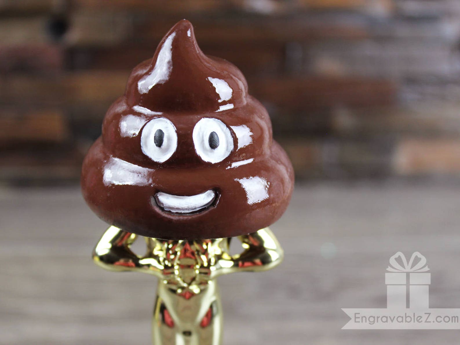 Poop Emoji the Biggest Poophead Trophy Funny Poop Head Etsy