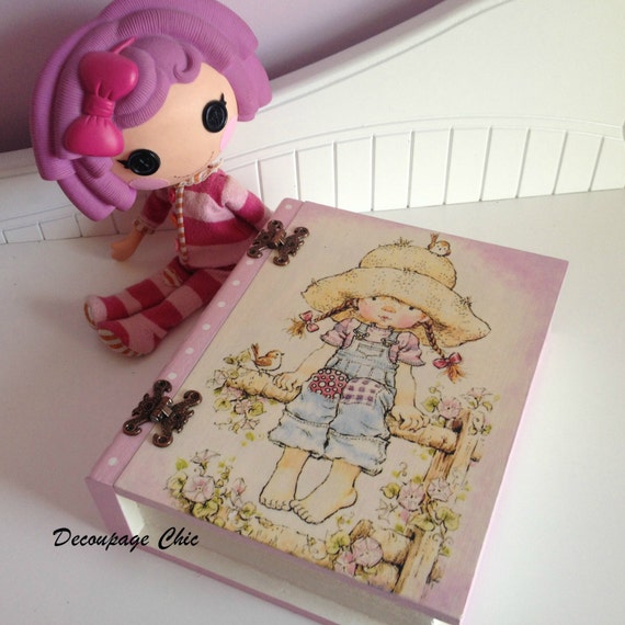 Sarah Kay Decoupage Box Boite A Livres Boite Bijoux Keepsake Etsy