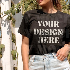 Bella Canvas 3001 Mockup / Bella Canvas White Shirt / T-shirt Mockup / White Shirt Mockup / Model Mockup / Fall Shirt Mock / Fall Mock