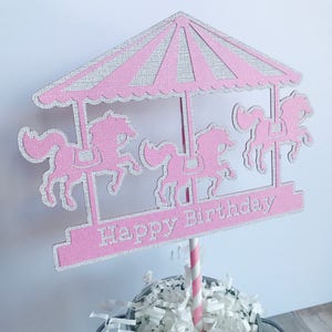 Carnival Party Cake topper, Pink Carnival Party, Girl Circus Party, Cake topper image 3