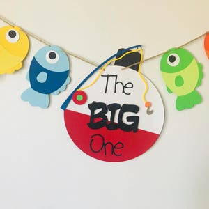 The big ONE, Fishing first birthday banner, Happy Birthday Banner, Fish Birthday Decoration image 6