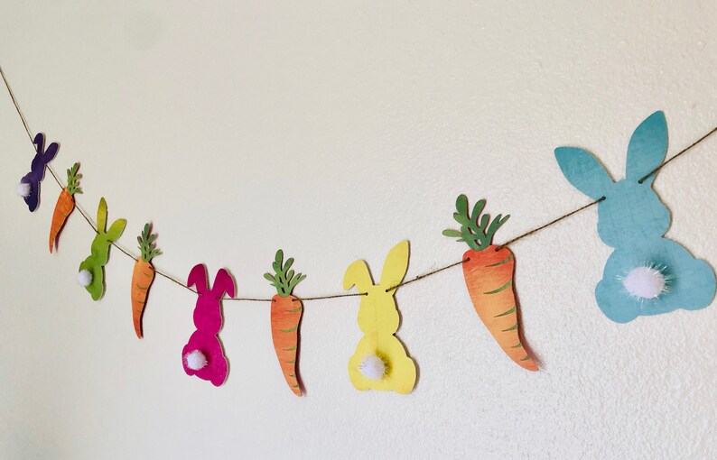 Rabbit Banner Cotton Tail Banner Easter Rabbit Garland Easter Bunny Garland