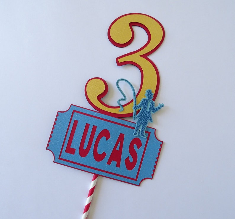 Carnival Birthday Cake Topper, Circus Party Cake Topper, Personalized Cake Topper image 1