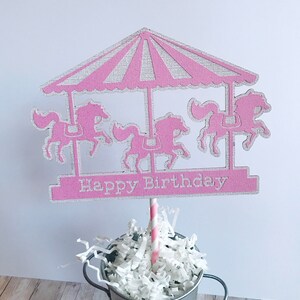 Carnival Party Cake topper, Pink Carnival Party, Girl Circus Party, Cake topper image 4