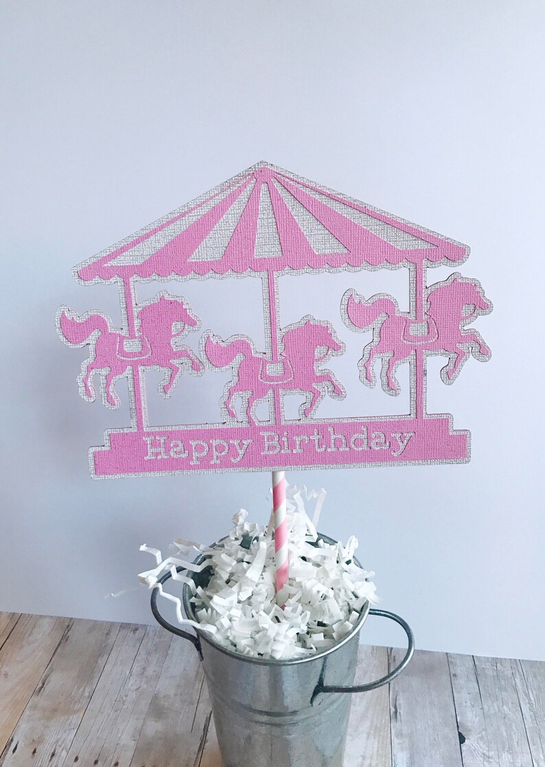 Carnival Party Cake topper, Pink Carnival Party, Girl Circus Party, Cake topper image 4