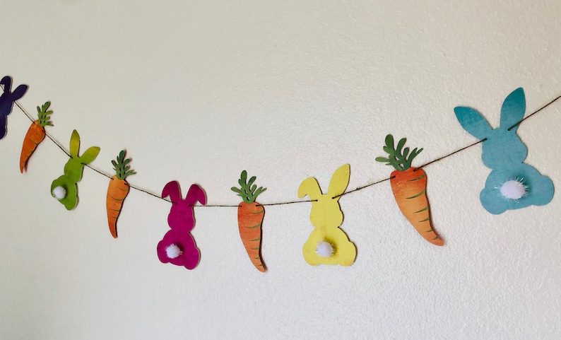 Rabbit Banner Cotton Tail Banner Easter Rabbit Garland Easter Bunny Garland