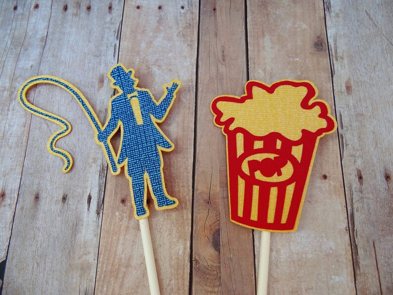 Circus Cupcake Toppers, Carnival Party Cupcake Toppers image 4
