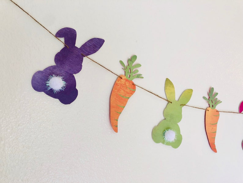 Rabbit Banner Cotton Tail Banner Easter Rabbit Garland Easter Bunny Garland